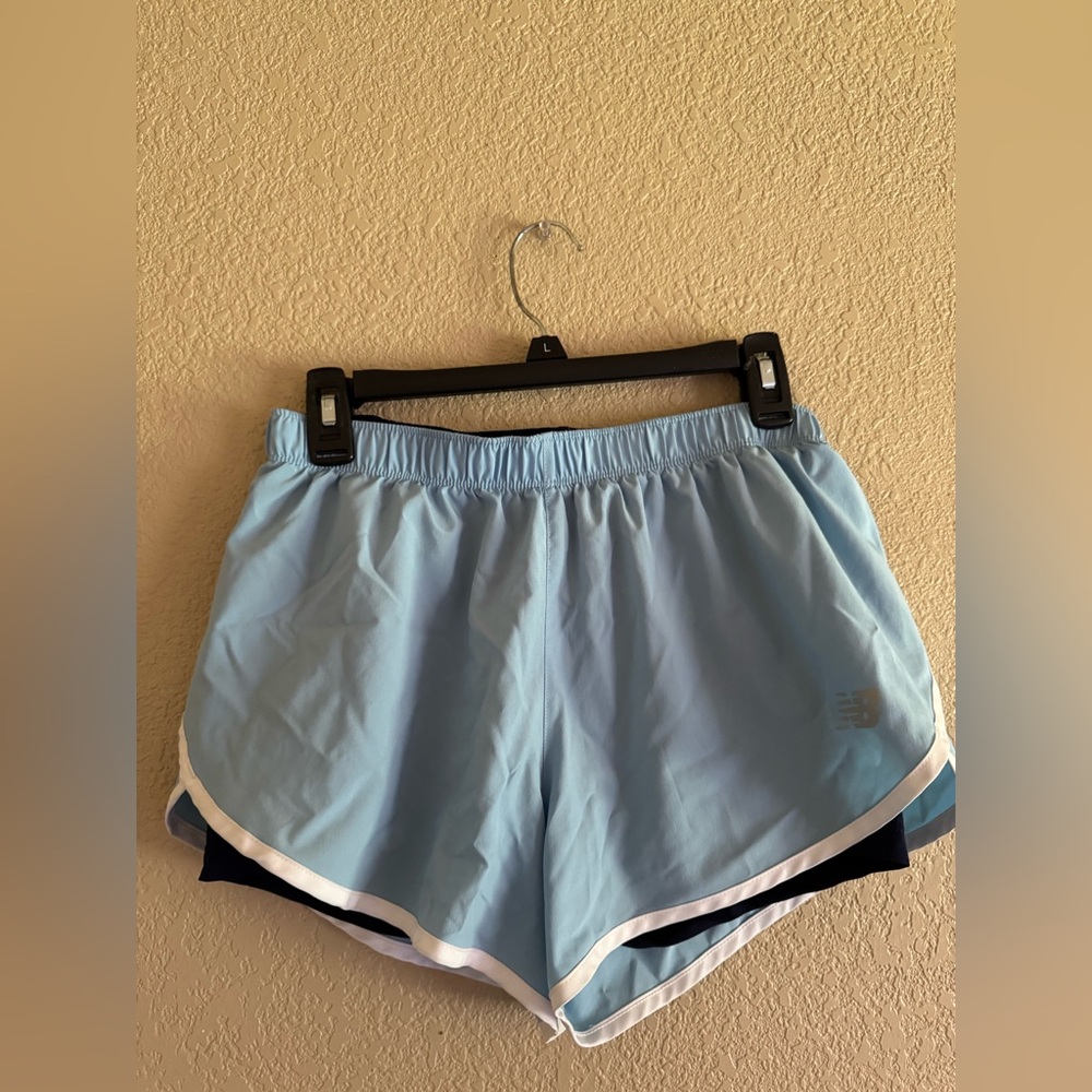 New Balance Women's Light Blue Athletic Shorts
